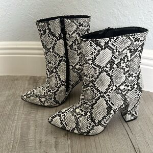 Faux Snake Skin Boots